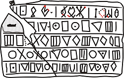 Drawing of the tablet form Konar Sandal B (Jiroft)