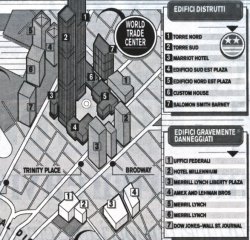 mappa di Lower Manhattan [da 'la Repubblica' del 17/IX/2001 pag. 11]