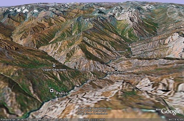 Veduta della Valle da Google Earth